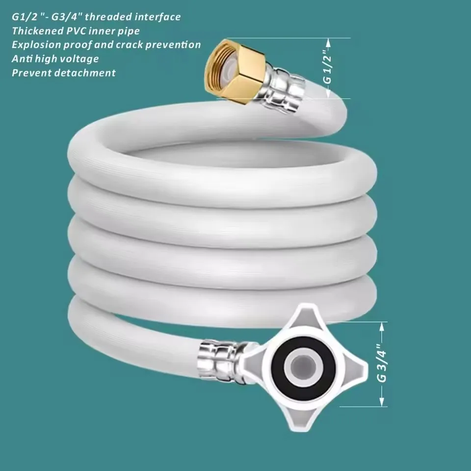 

1 шт., 80-500 см G1/2-G3/4 дюйма, удлинитель шланга из ПВХ, удлинительная трубка для душевой трубки для ванной комнаты, водопроводная трубка, аксессуары для ванной комнаты