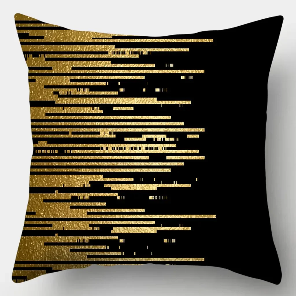 Light luxury  fashion black gold pattern pillowcase creative  living room sofa bedroom home decoration pillowcase 40x40cm 50x50