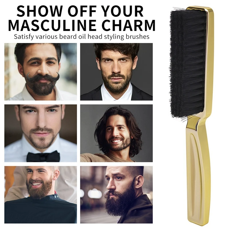 Pincel de barba - Cerdas de javali rígidas para aliciamento masculino - endireita e promove o crescimento - funciona com óleo de barba e bálsamo