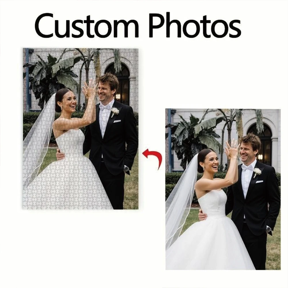 35/300/500/1006pcs Personalized Custom Photo Puzzle Wedding Photos for Dad Grandmother Grandad Godmother
