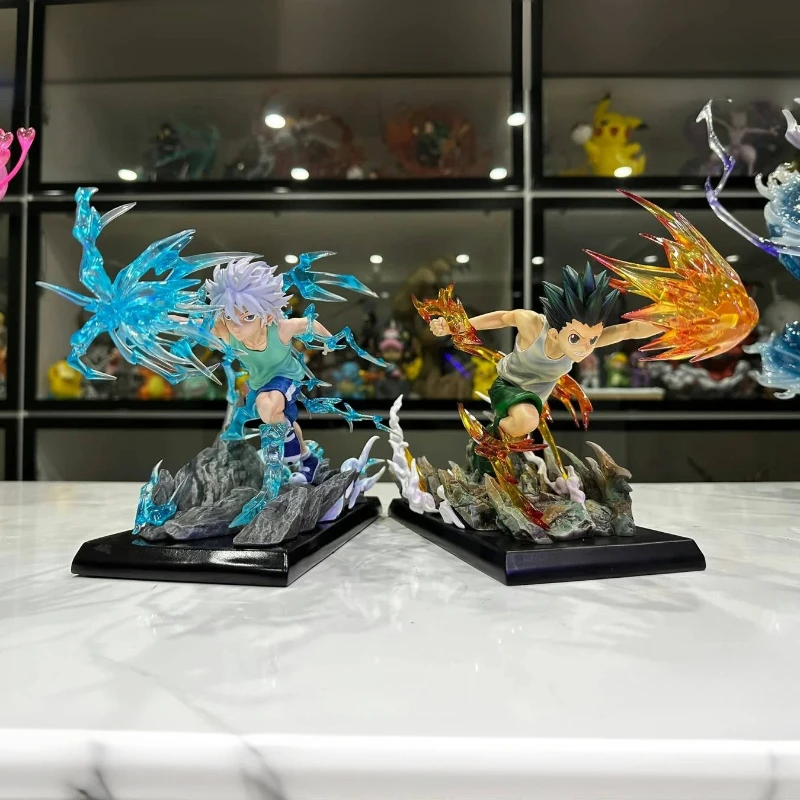 

18cm Anime Cartoon HUNTER×HUNTER GK Killua Zoldyck Figure Action Gon Freecss Figma Fighting PVC Collection Statue Peripheral Toy