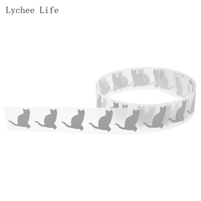 Lychee Life 100cm Cartoon Reflective Sticker Vinyl Film For Garment DIY Iron On Fabric Clothing Tape Sewing Accessories