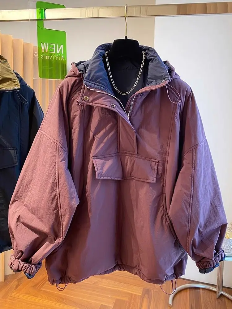 

Мужская хлопковая куртка-худи свободного кроя, стеганая, для повседневной носки, комфортная и теплая, для осени и зимы, большие размеры