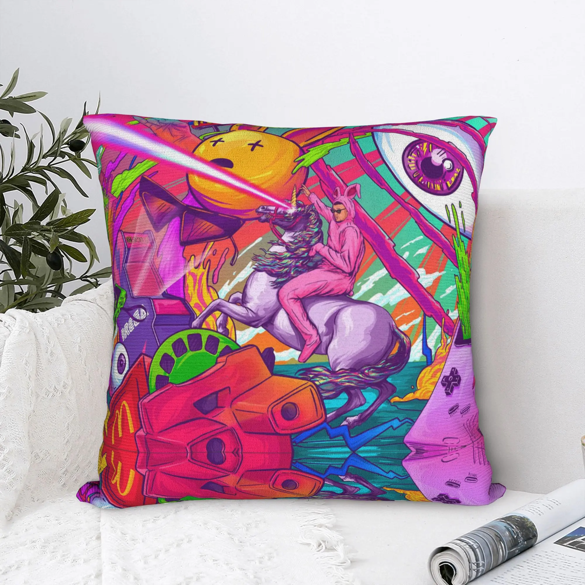 Bad Music Album Square Pillowcases Polyester Home Bunny Cushion Case Cool Decorative Pillow Cover 45*45