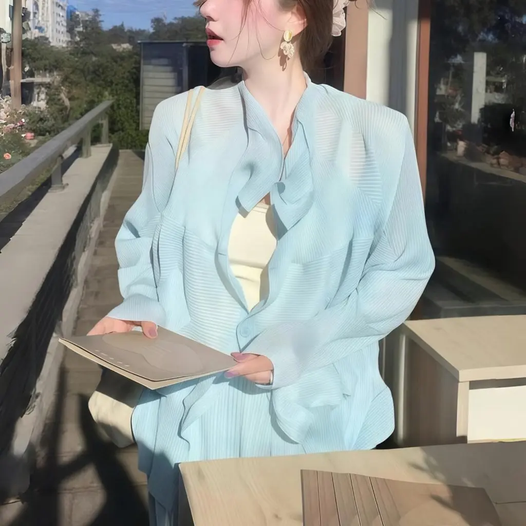 

Женский элитный модный костюм и брюки с нестандартной курткой-кардиганом с длинными рукавами, элегантный осенний наряд из двух предметов