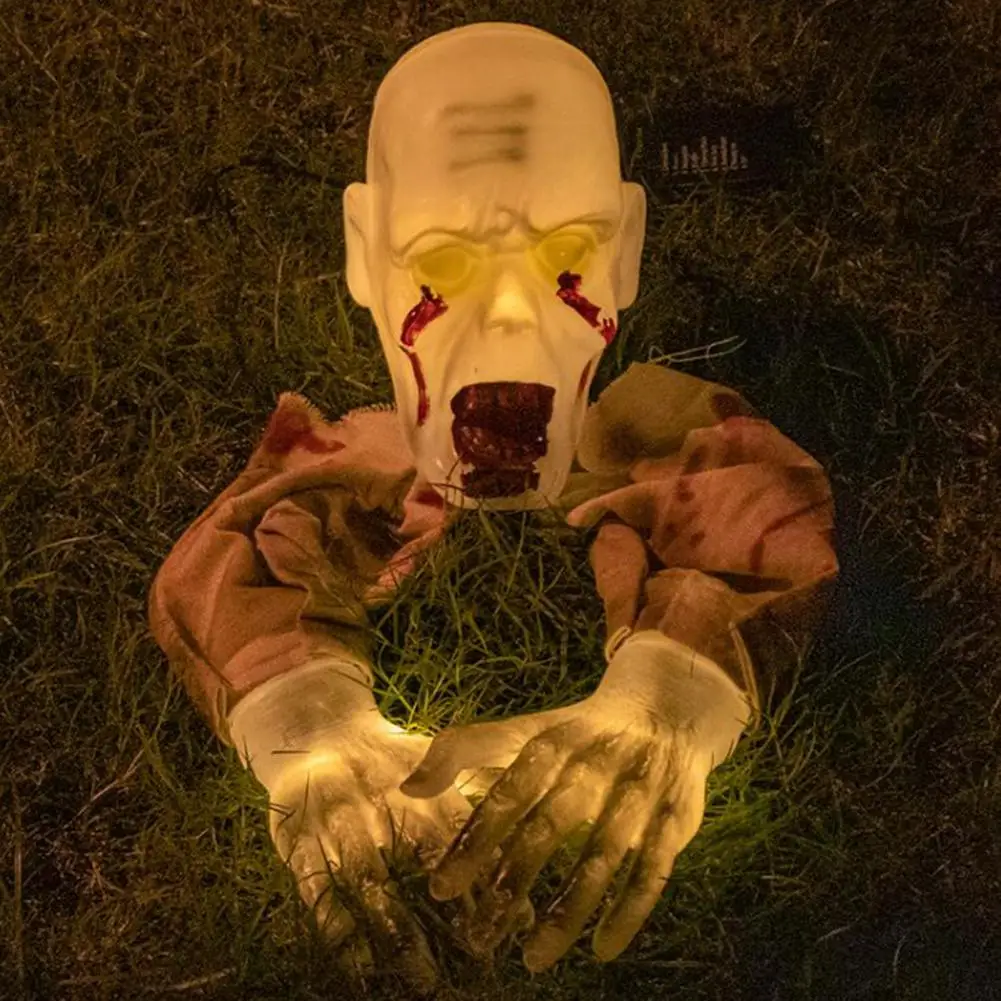 

Halloween Site Decoration Spooky Halloween Ghost Skeleton Yard Decor Set with Glowing Hands Ground Stake Haunted for Outdoor