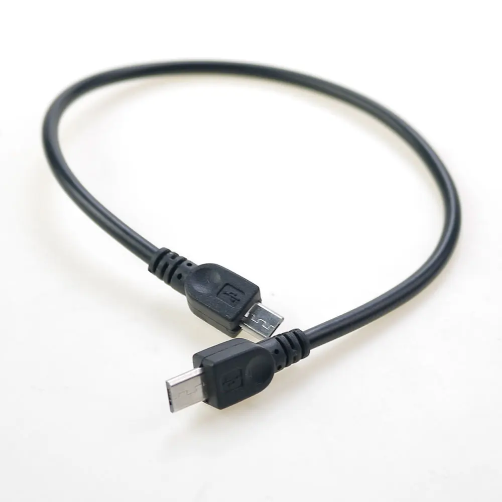 1pc OTG Adapter Data Cable 30cm Micro USB Male To Micro Male 5Pin Converter Black Color
