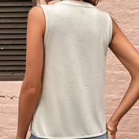 Solid Casual Loose Sleeveless Blouses For Women Fashion Summer Women's Shirts Blouses Elegant Youth Female Tank Tops Streetwear 6