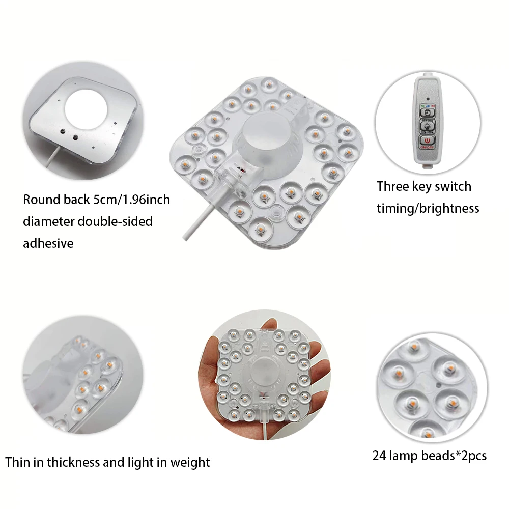 مصباح نمو يعمل بمنفذ USB ، تحت إضاءة الخزانة ، مؤقت 2 ، 4 ، 8 ساعات ، 4 مستويات من التعتيم ، مناسب للبذار والعصارة #4