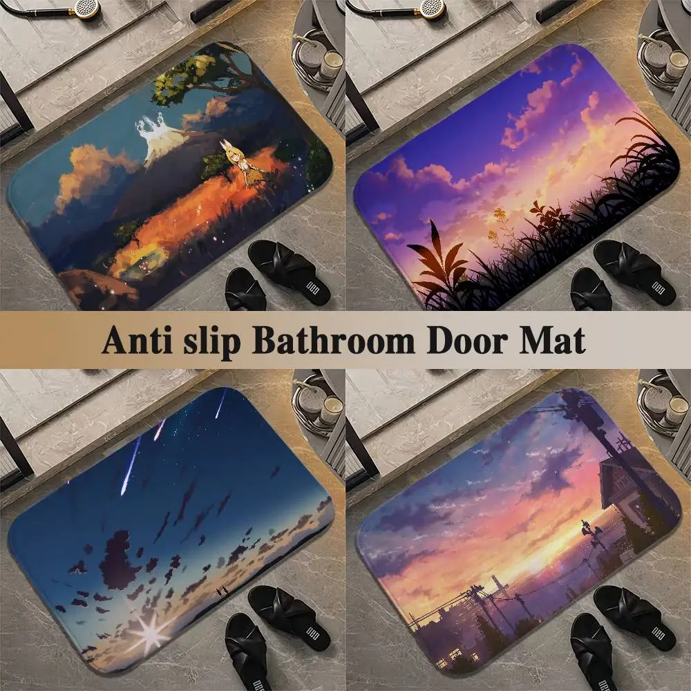 

Street View Of Anime Girls Floor Mat Printed Large Carpets Living Room And Bedroom Carpets Bathroom Anti Slip Door MATS Small