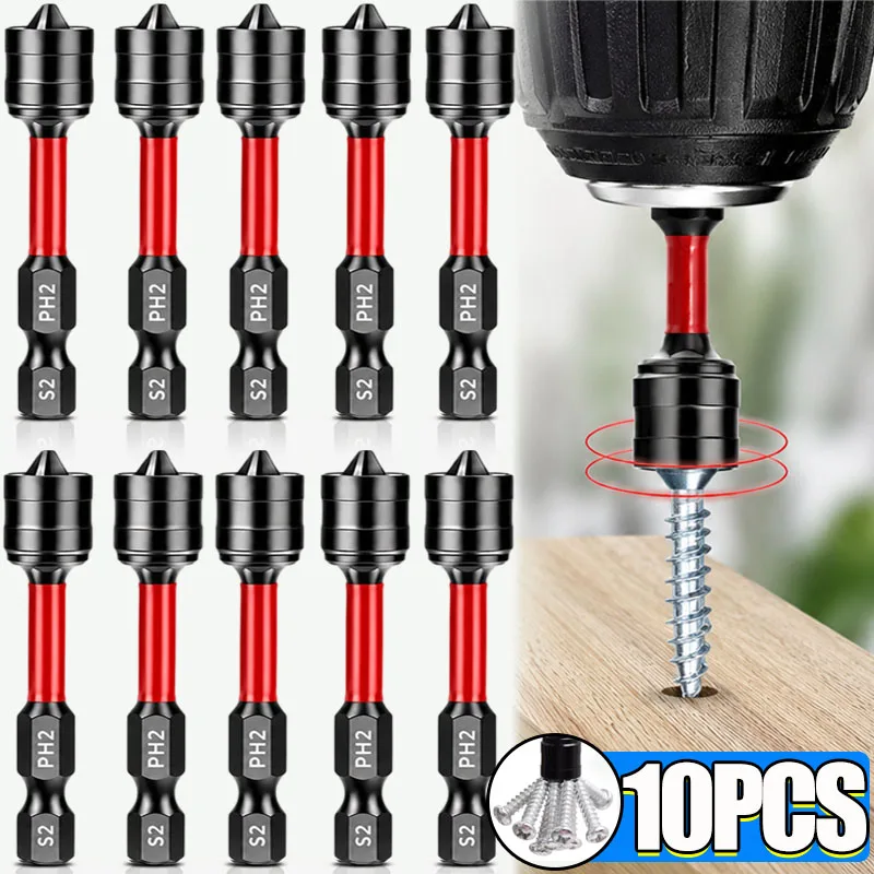 

Magnetic PH2 Screwdriver Bit S2 Steel 1/4" Hex Shank Cross Head Drill Bits Strong Magnetism Electric Screwdriver Impact Driver