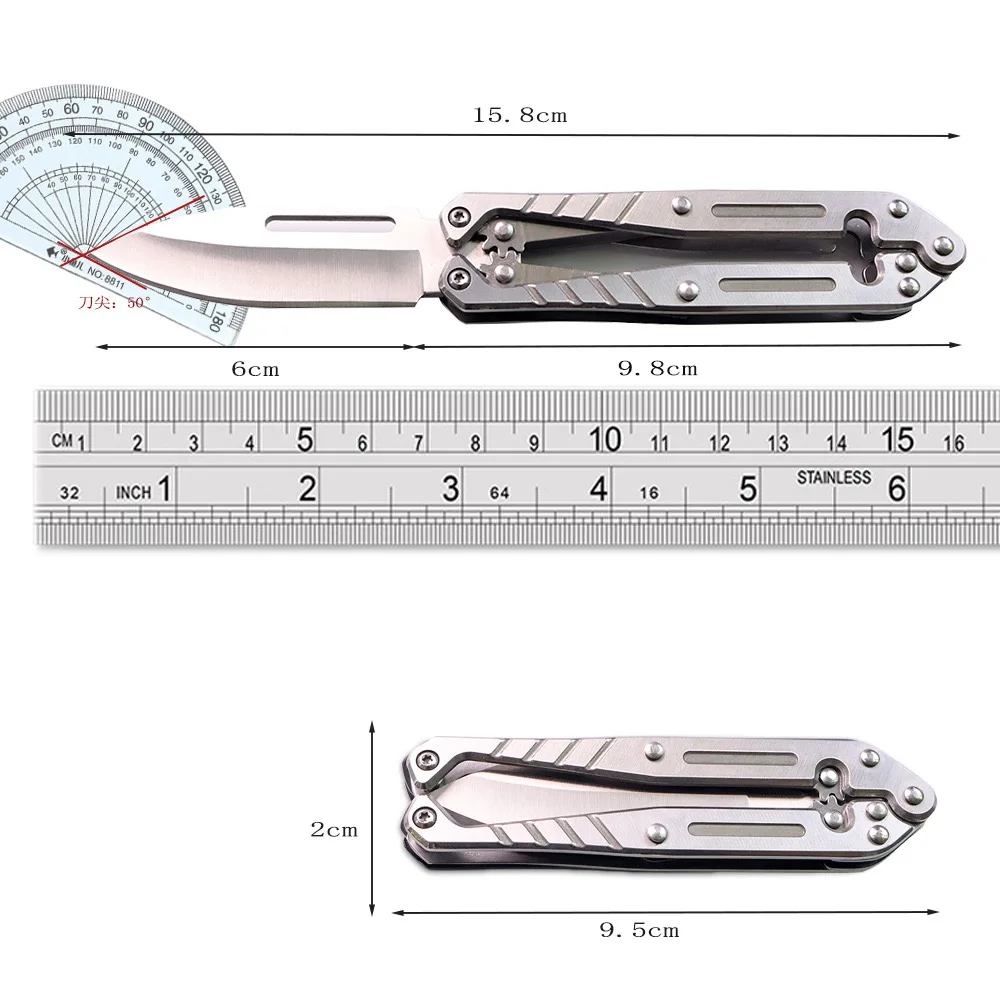 Portable Outdoor Camping Survival Knife High Hardness Creative Folding Tactical Self Defense Tool
