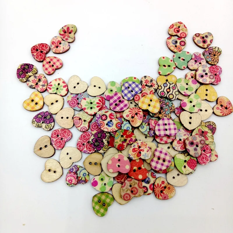 DIY houten spalk afdrukken perzik hart/pruimenbloesem/vijfpuntige ster/vierkante knop, liefde houtsnippers 100 per pak