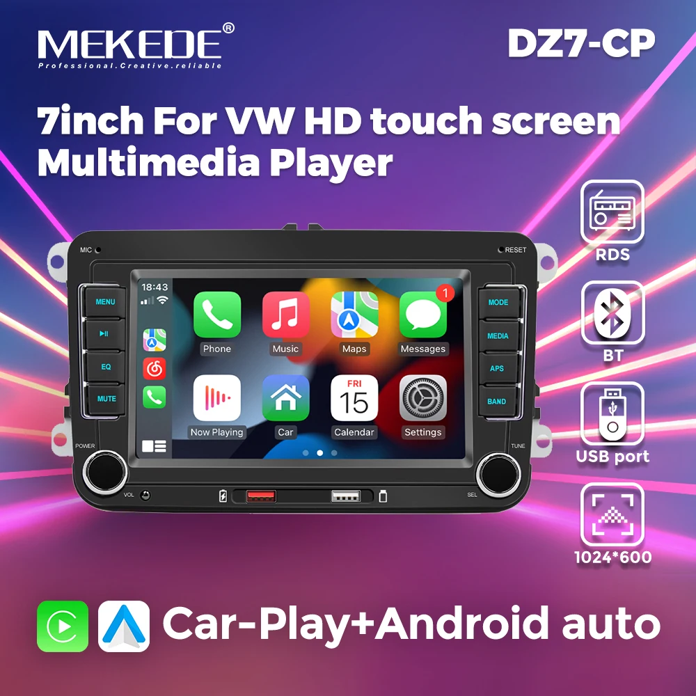 

MEKEDE 7"/9" Screen Car radio Multimedia video Player Wireless CarPlay Android auto For VW Volkswagen support Mirrorlink SWC RDS
