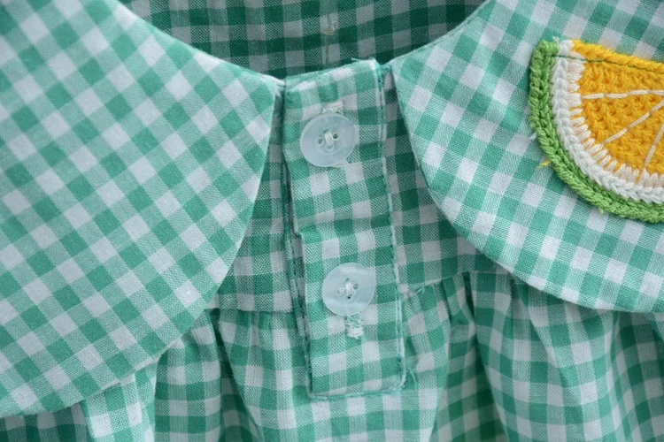 Sommer Kleidung Sets Baby Mädchen Nette Obst Baumwolle Mädchen Plaid Süße Prinzessin 2 stücke Anzug kinder Kleidung Kinder Vestidos – Detail 13