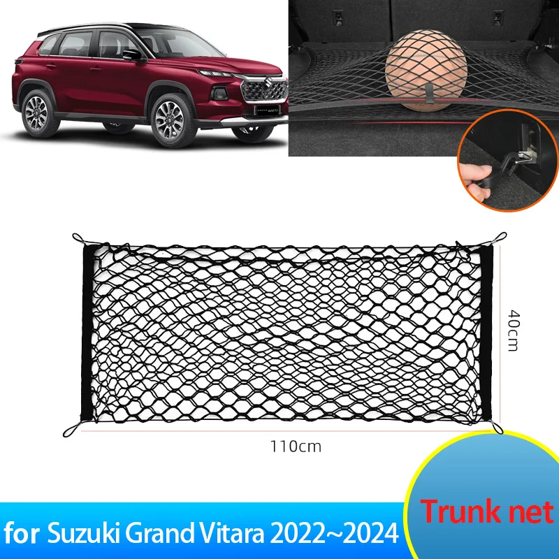 

For Suzuki Grand Vitara 2024 2023 2022 Toyota Urban Cruiser YK Accessories Floor Boot Trunk Net Elastic Storage Organizer 70X70