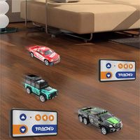 1:64 Mini Alloy Remote Control Car Adjustable Speed with Lights Children's Gift Off   Road Vehicle Model Ornament Decorative Toy