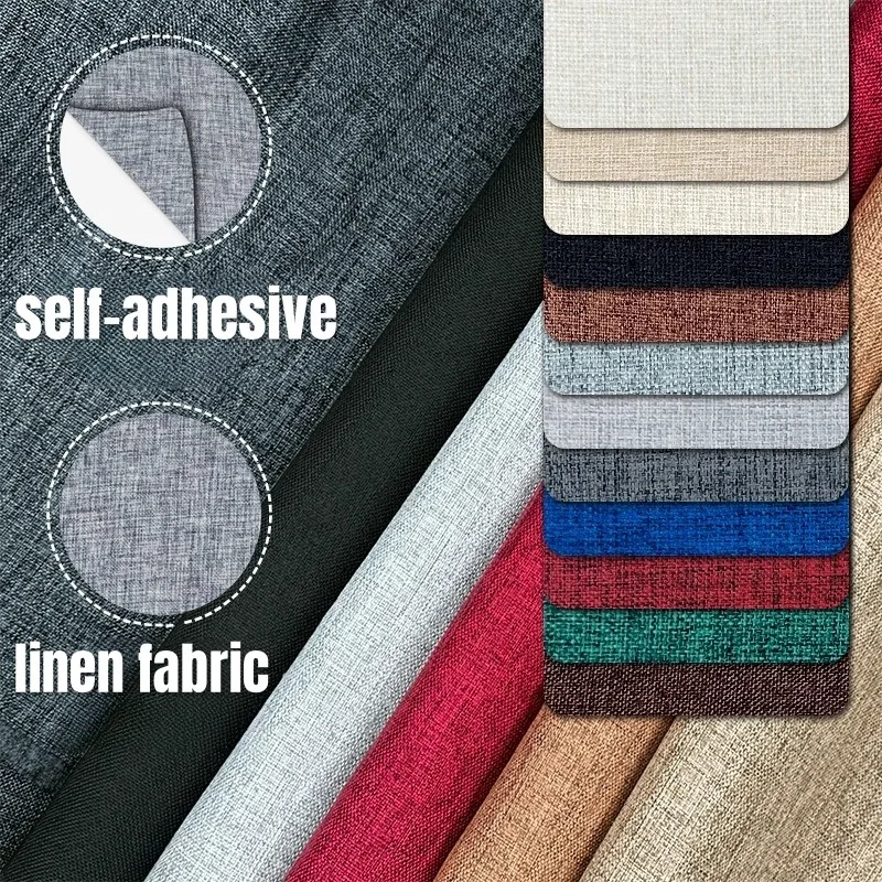 

Linen Repair Patches Self Adhesive Linen Fabric Tape for Sofa Couch Furniture Chair Car Clothing Iron on Patche Glue Wall Cloth