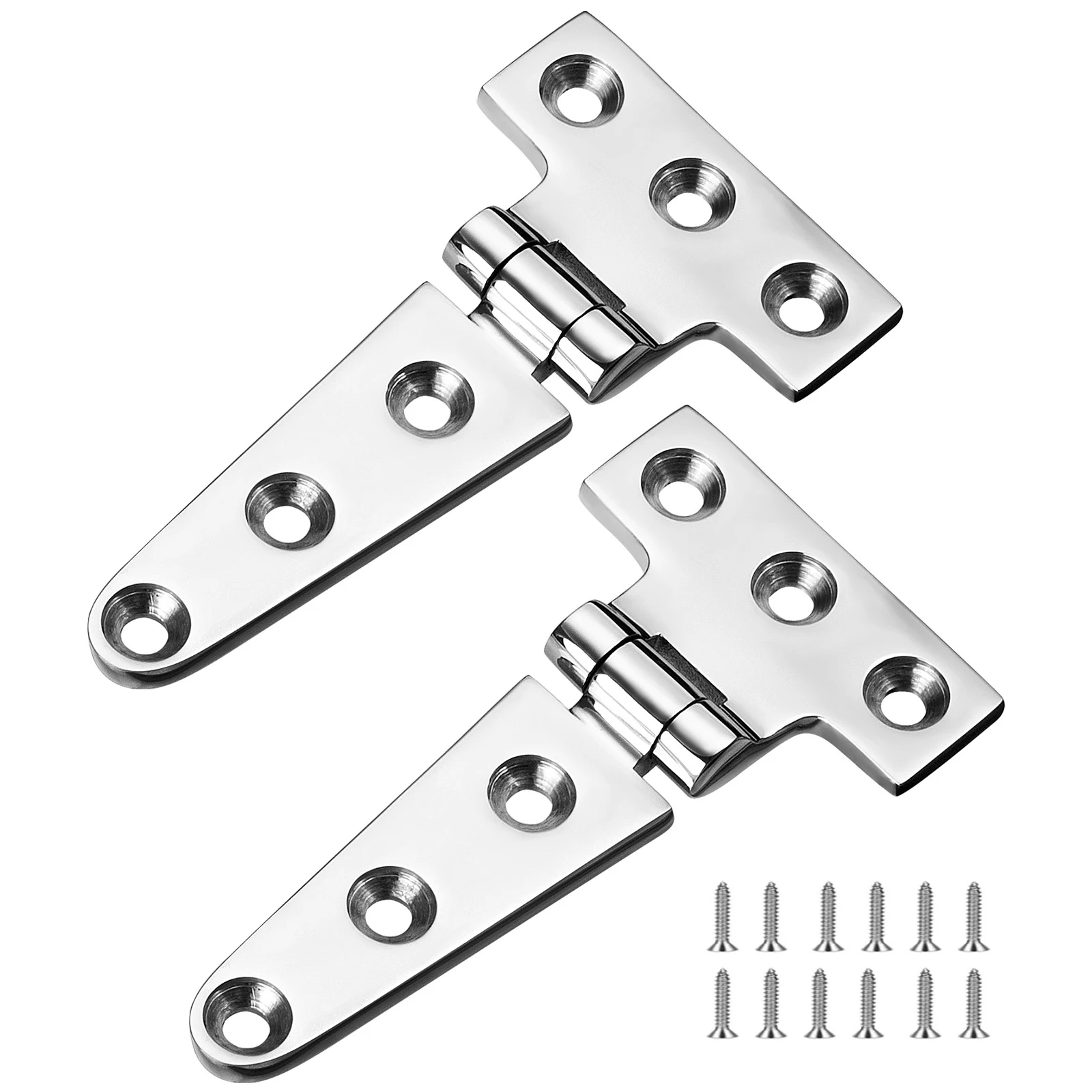 Heavy Duty T Hinges, Boat Hinges 4 Inch, Stainless Steel Marine Hinges, 316 Ss with Screws (2 PCS)