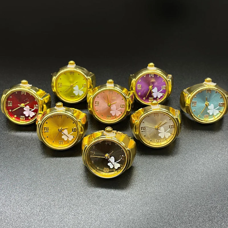 

Kiss Jewelry 2024 Creative Gold Plated Quartz Watch Rings Couple Women Friends Vintage Clock Dial Elastic Strap Finger Ring Gift
