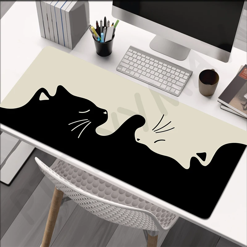 

Ink Cat Large Mousepad Gamer Mousepad Natural Rubber Keyboard Mat Desk Rug Waterproof Pc HD Desk Mats Company Mouse Pad For Gift