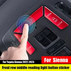For Toyota Sienna 2023 2022 2021 Front row reading light middle row reading light button decorative sticker aluminum alloy