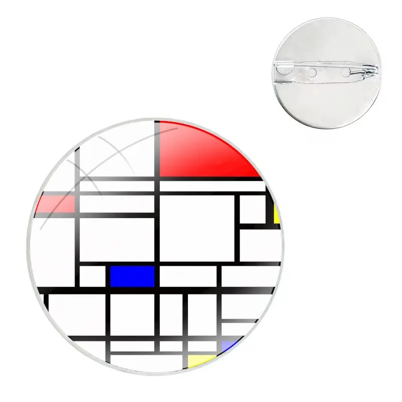 Pins Badge Metal Brooches For Clothes Backpack Decoration gift mondrian