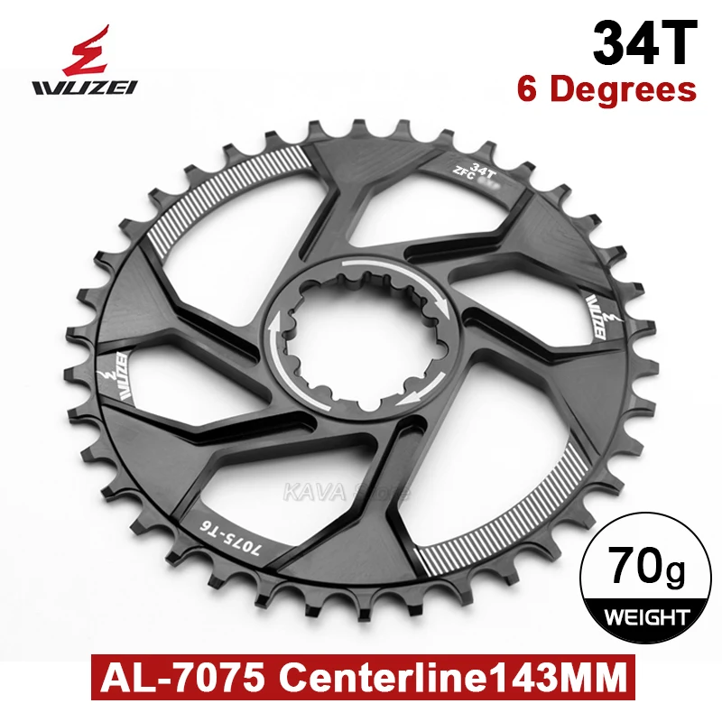 WUZEI MTB 3 Bolt Chainring 30T 32T 34T 36T 38T 40T 42T Offset 1mm