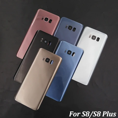Задняя крышка для Samsung S8 G950 крышка аккумулятора задняя крышка корпуса Запасные части для Galaxy S8Plus S8 + G955 и объектива камеры