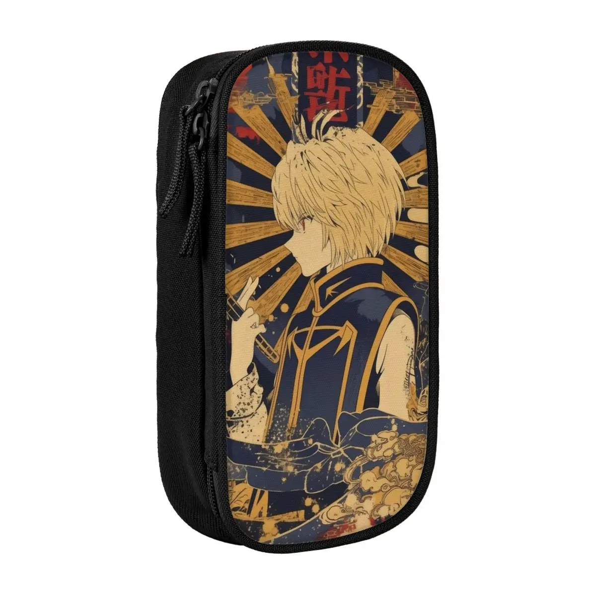kurapika-vintage-avisado-cartaz-hxh-lapis-caso-lapis-titular-caneta-para-menina-menino-sacos-de-grande-capacidade-material-escolar-ziper