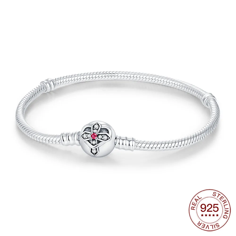 New 925 Sterling Silver Bracelet Love Heart Cross Bracelet Original Charm Beading DIY Jewelry Lover Make Holiday Gifts For Lady