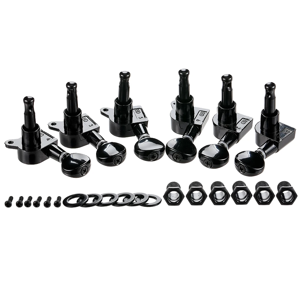 High-Quality 6L Guitar Tuners Set 6Pcs - Sealed Precision Tuning Pegs & Keys for Acoustic/Electric Guitar Repair