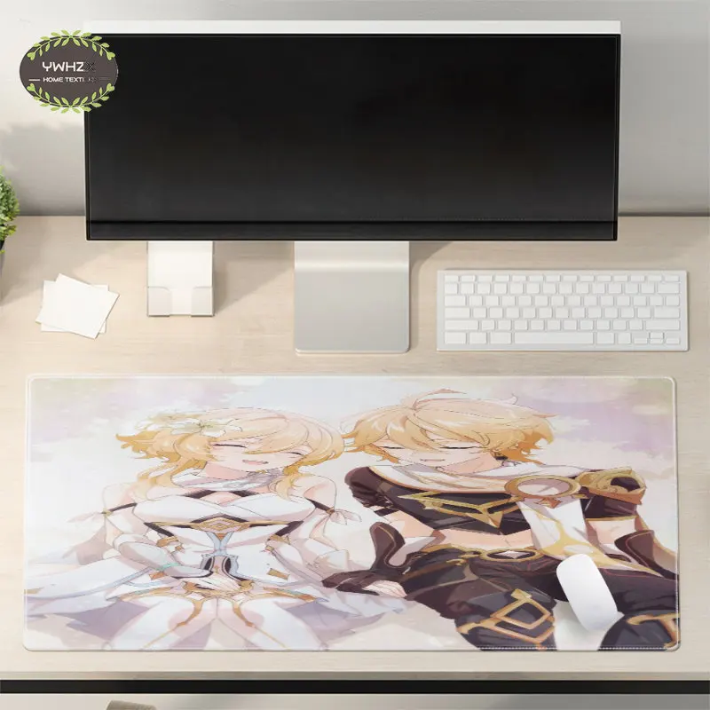 Genshin Mousepad Computer Pad Pc Gamer Complete Hot Large Desk Pads Gaming Keyboard Anime Accessories Modern Home Decoration