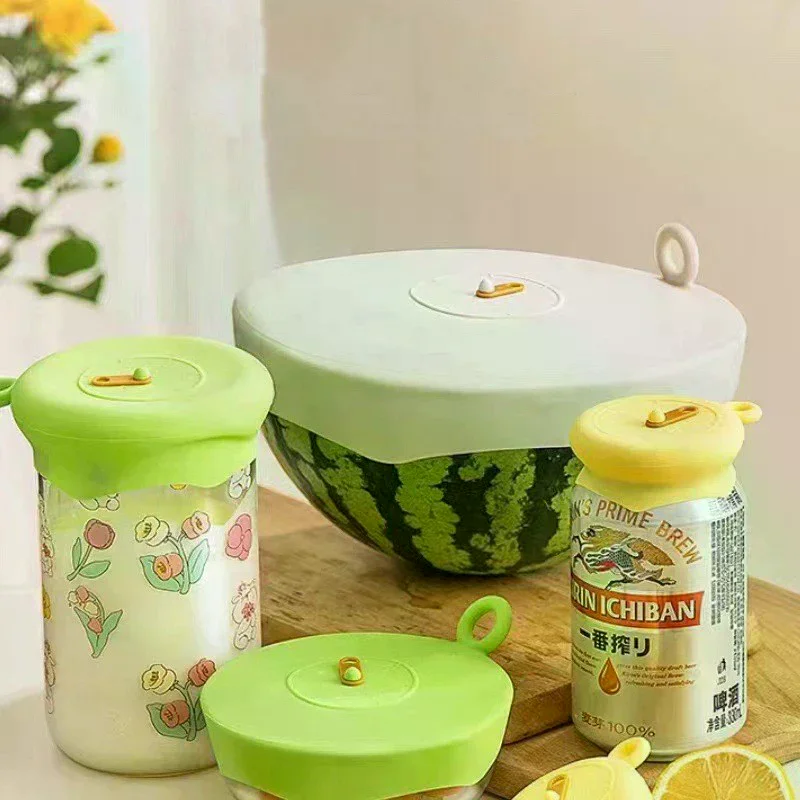 

1/3pcs Silicone Stretch Food Covers | Reusable Eco-Friendly Lids With Pull Tab & Weekly Tracker For Bowls/Jars/Cans