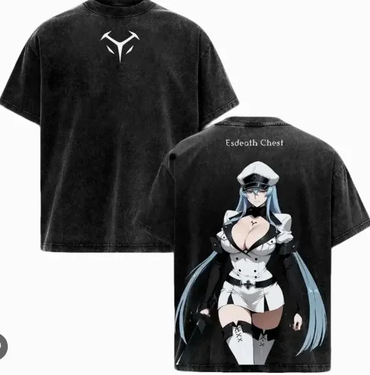 Akame ga Kill! Camiseta Lavada de Alta Calidad, Nueva Colección, Diseño Anime, Tallas Grandes, Unisex, Cómoda, Estilo Retro