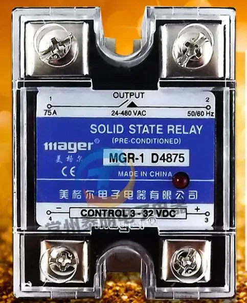 mager Genuine new original Single-phase solid-state relay SSR MGR-1 D4875 75A DC-AC DC-AC  24-480VAC  3-32VDC