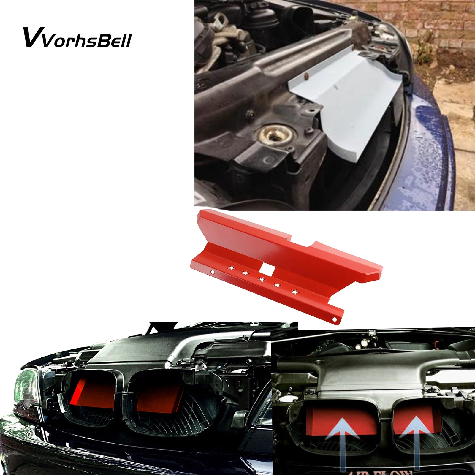 

Dynamic Air Intake Scoop Performance Air Duct For BMW E46 M3 323i 325i 328i 330i M52 M54 1999-2007