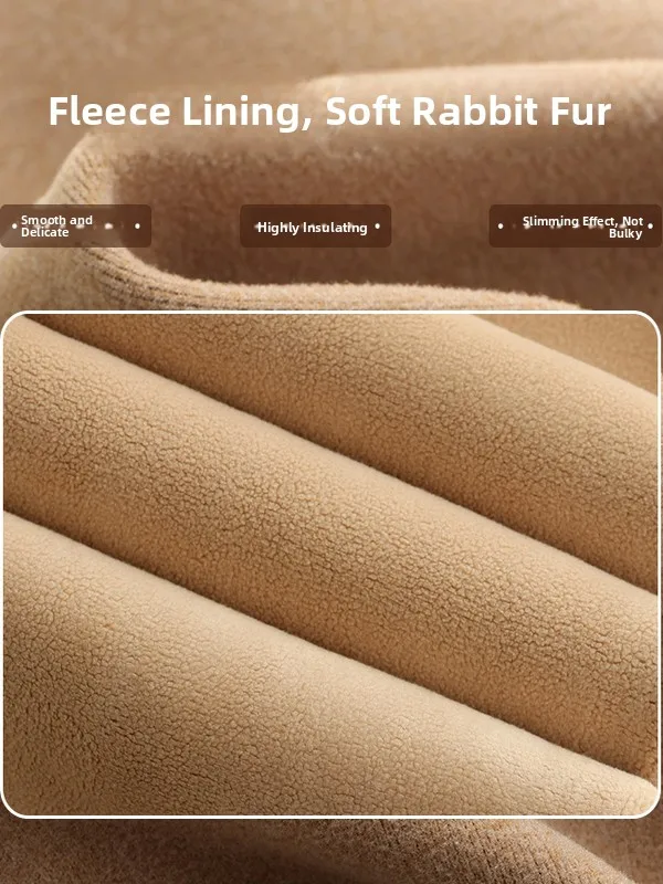 Trendy High-Waist Fce Lined Yoga Pants Women's Outerwear ark Skin Boting Trousers All-Match Warmth ing New Sle