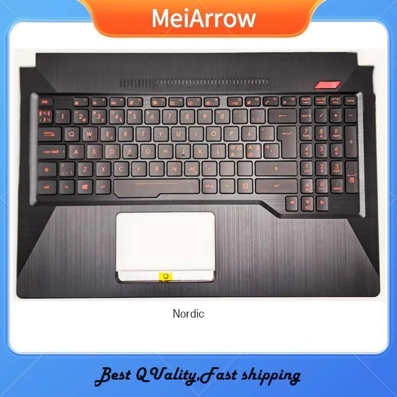 

MEIARROW New/org For ASUS FX503 FX503V FX503VM FX63 ZX63 FX63V Palmrest Nordic Keyboard upper cover Backlight