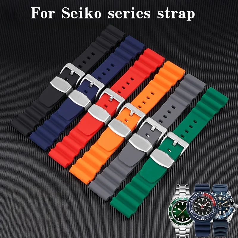 20mm 22mm cinturino subacqueo per Seiko Water Ghost Omega Casio cinturino da uomo sportivo cinturino in gomma siliconica impermeabile sgancio rapido