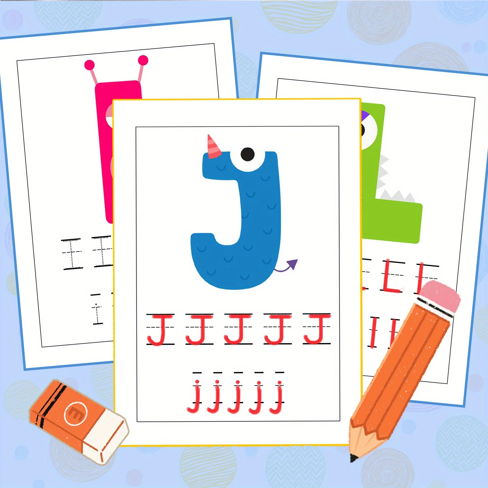 Alphabet Tracing Workbook for Kids, Fun Monster-Themed Letters A to Z for Handwriting Practice