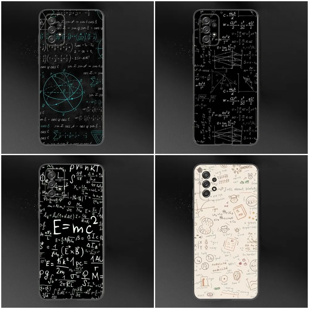 

Math Tech Graphic Phone Case For Samsung S24,S23,S22,S21,S20,S10,S10E,S9 Plus FE Note 20 Ultra 10,9 Plus Black