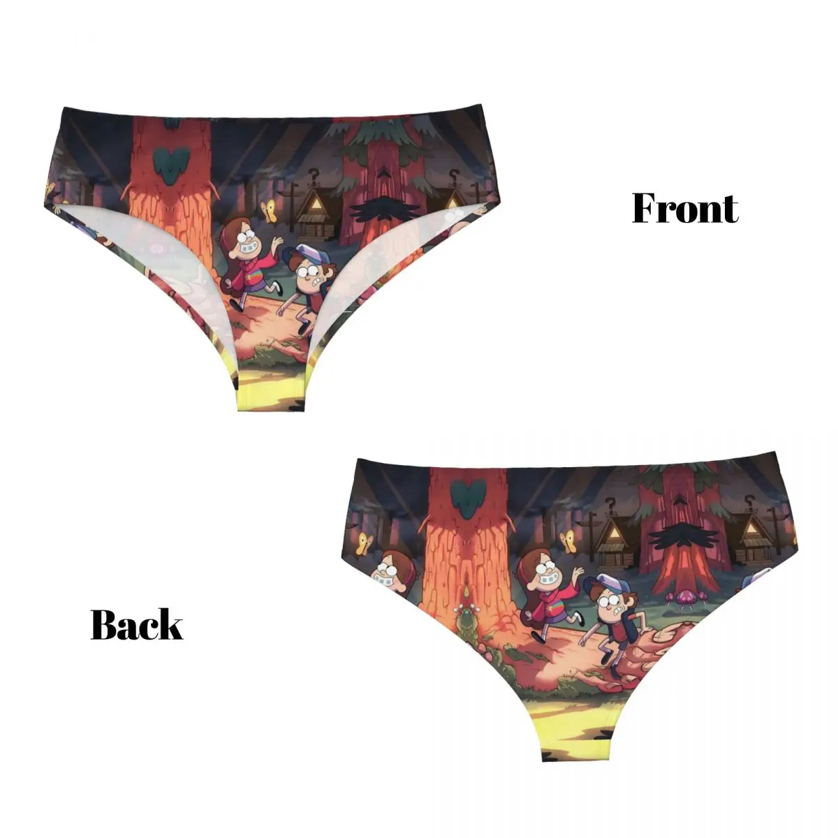 Personalizado Gravity Falls Desenhos Animados Breve Calcinha Feminina Respirável Estiramento Anime Roupa Interior Engraçada