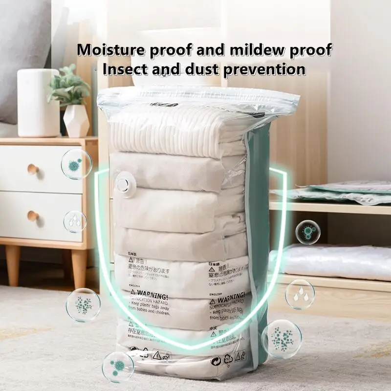 3-5PC No Need Pump Vacuum Bags Large Plastic Storage Bags for Storing Clothes blankets Compression Empty Bag Travel Accessories