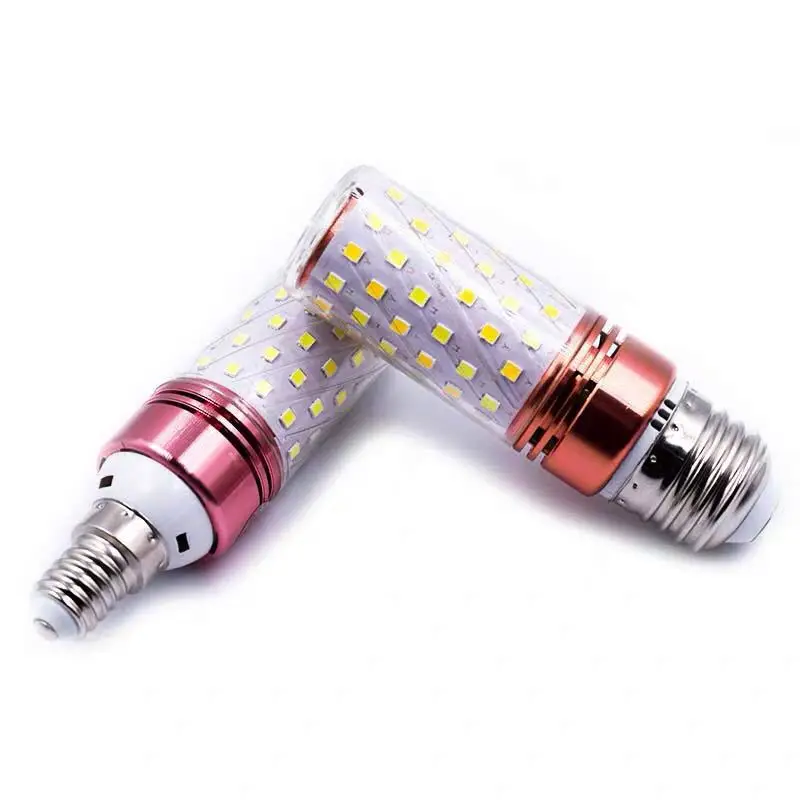 Bulb led super bright bald head strong shadowless bulb e14E27 screw three-color light 12 watts 16W corn candle light