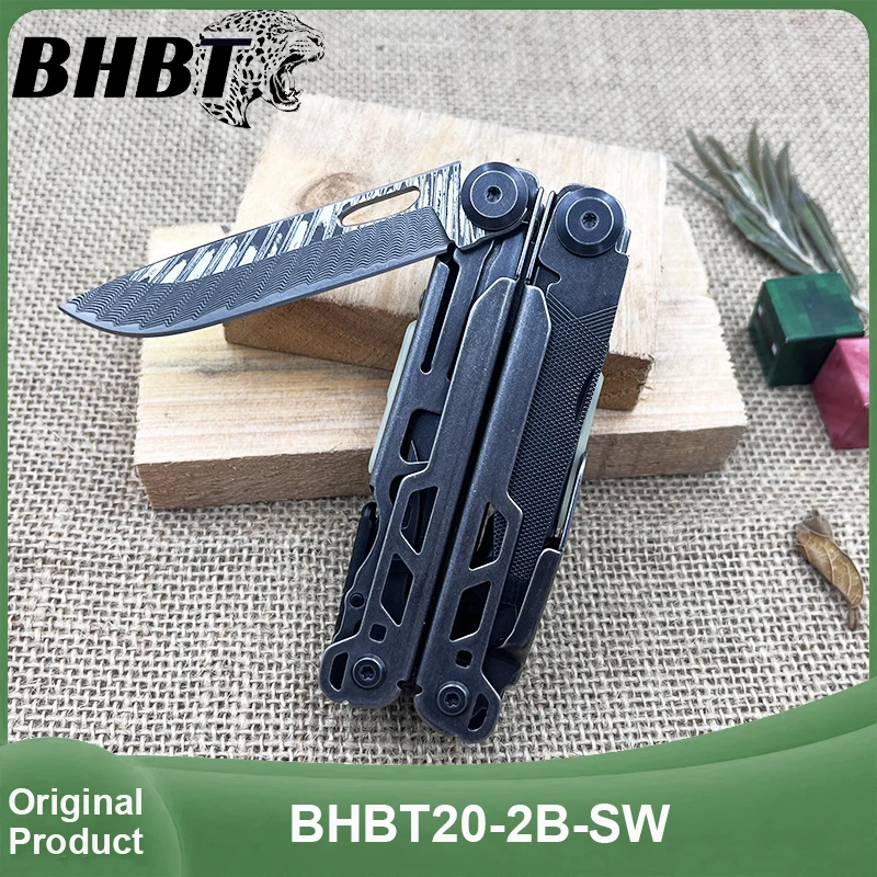 

BHBT 19 в 1, многофункциональные плоскогубцы с дамасским лезвием, шестигранный ключ, складной EDC, инструменты для выживания на открытом воздухе, для кемпинга, домашнего обслуживания
