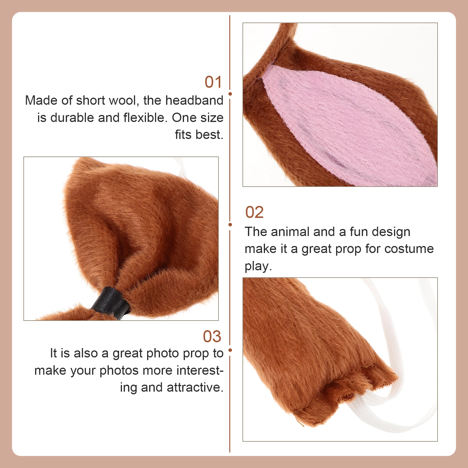 

1 set Goat Horn Headband Animal Ears Headband Durable Cartoon Costume Accessories Birthday Cosplay Party Hair Tools
