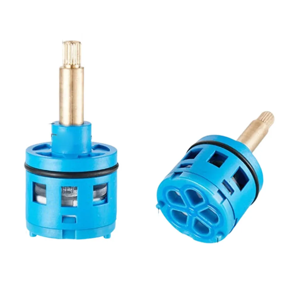Blue 5 Hole Mixer Valve Cartridge for Hot Cold Water Control in Kitchen and Bathroom Faucets with Reliable ABS Copper Build