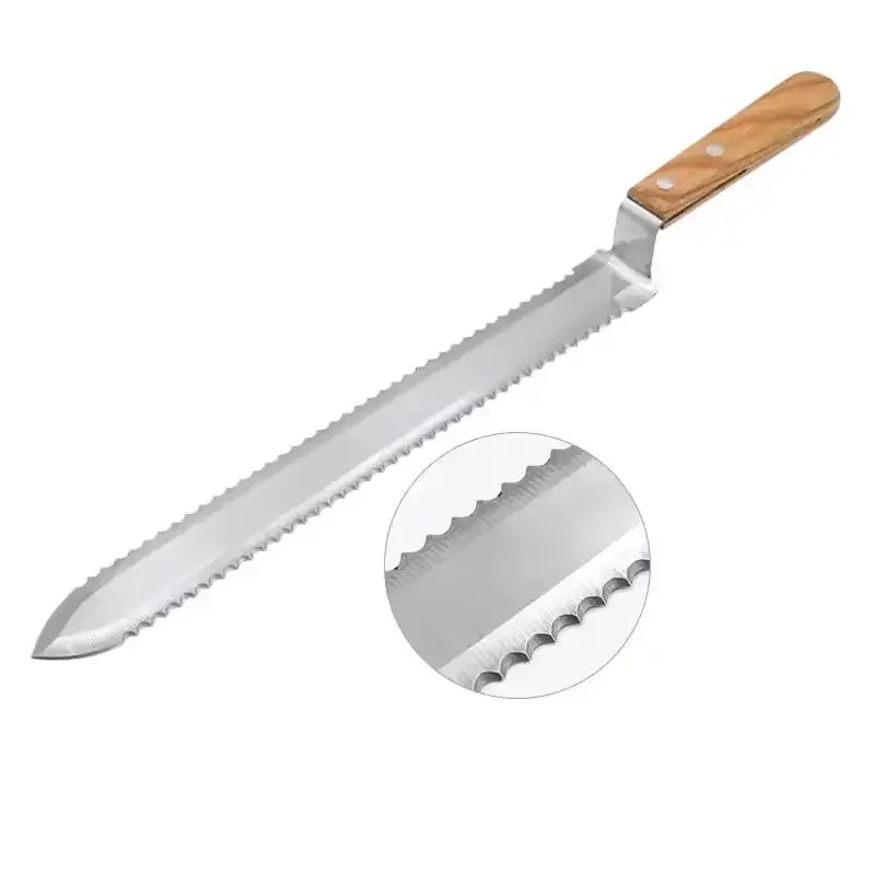 100 Pieces Z-Shape Stainless Steel Uncapping Knife with Serrated Blade 40cm Honey Cutter for Removing Honeycomb Caps
