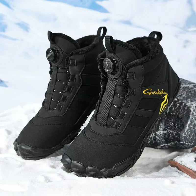 

Men's Non-Slip Fleece Wading Shoes, Rubber Sole, Spiral Buckle, Waders, Snow, Warm, Winter, Size 40-46, 2024